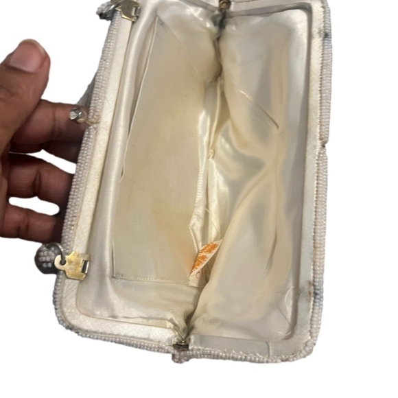 1950s Vintage White Glass Beaded Richere Bag‎ by Walborg Made in Japan - Picture 5 of 6